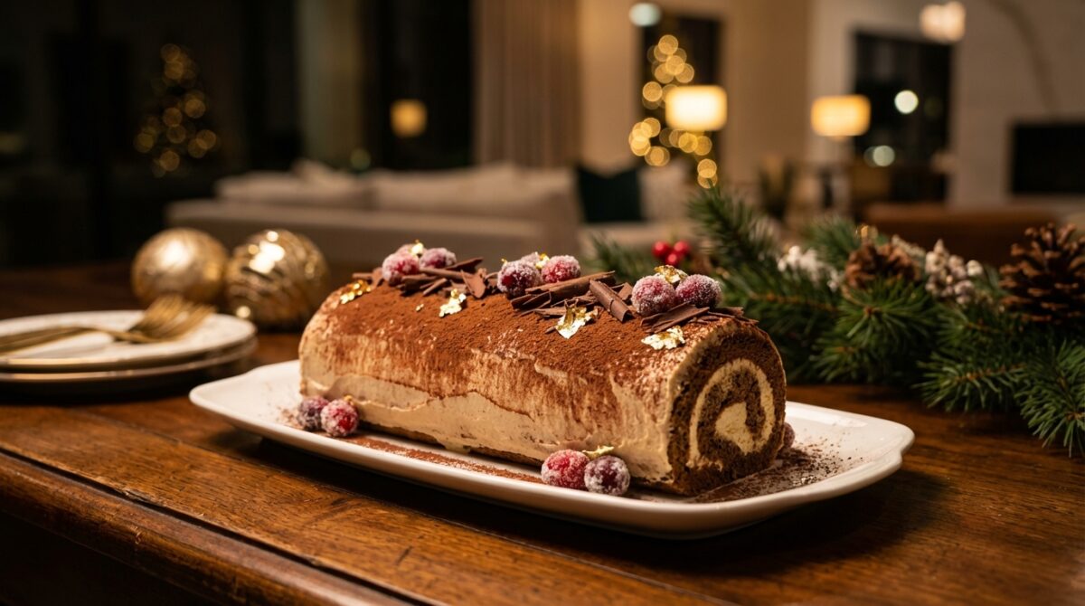 Bûche tiramisu de Noël