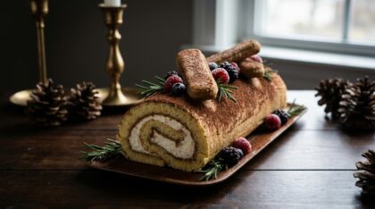 Bûche tiramisu de Noël