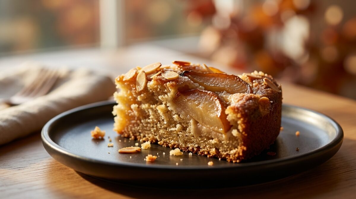 gâteau moelleux aux poires et amandes